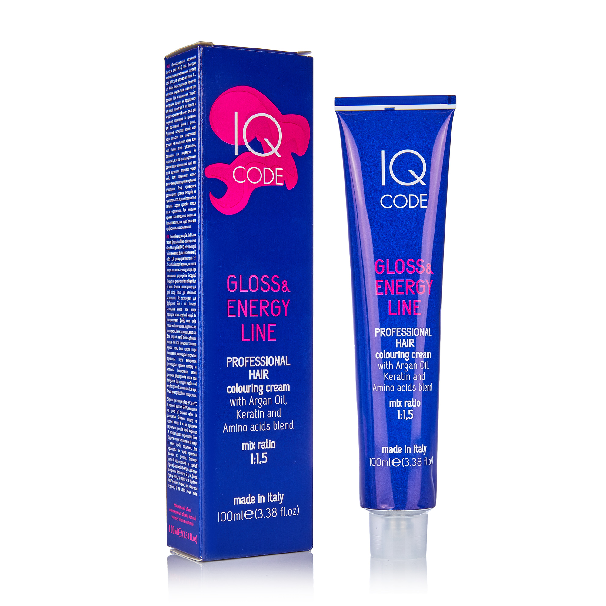 Професійна фарба для волосся IQ Code Gloss &amp; Energy Line, 5/9 Екстра шоколад, 100 мл